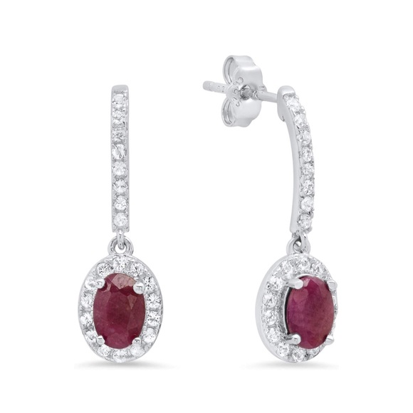 Natural Ruby Topaz Earrings Fine Jewelry - Picture 1 of 6